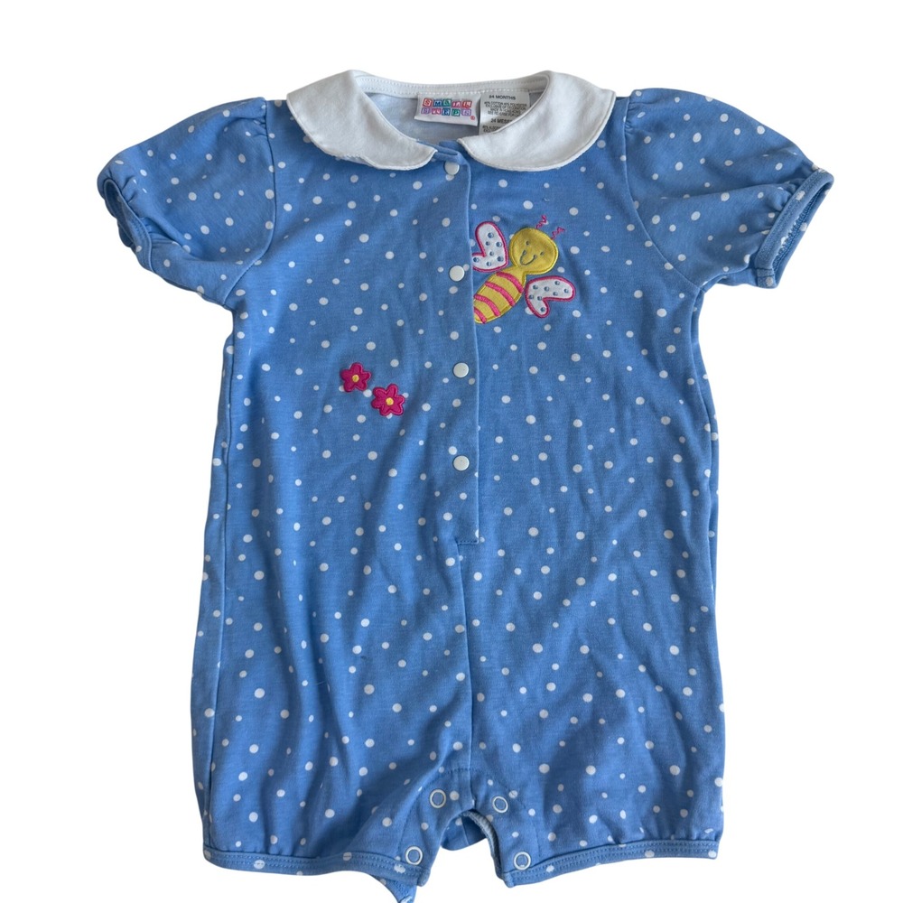 Vintage‎ Baby Y2K Small Steps Polka Dot Romper Size 24 Months